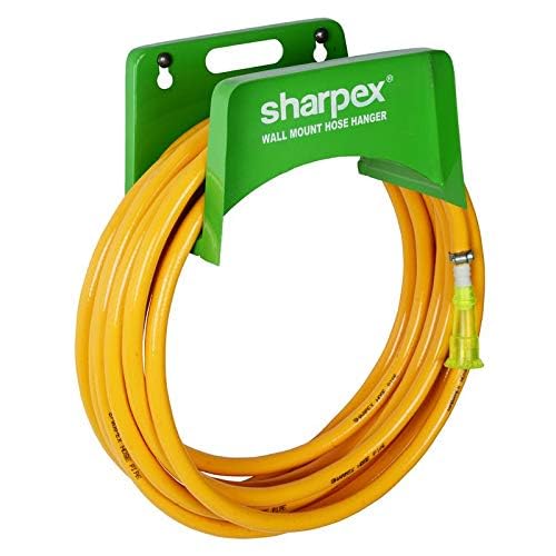 Sharpex Combo Of Hose Hanger And Hose Pipe For Garden, Car Bike Washing, Indoor Outdoor use, Hotel and Backyard - Heavy Duty Yellow Hose Water Pipe 30 Meter 0.5 Inch with Green Wall Mount Hose Hanger - Image 3