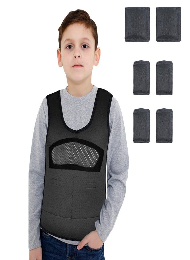 oboist Compression Vest for Kids (Large, Ages 10+) Weighted Vest for Kids Including 6 Removable Weights Black - Image 1