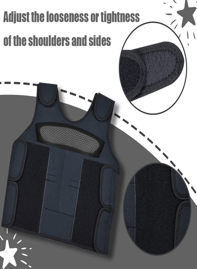 oboist Compression Vest for Kids (Large, Ages 10+) Weighted Vest for Kids Including 6 Removable Weights Black - Image 3