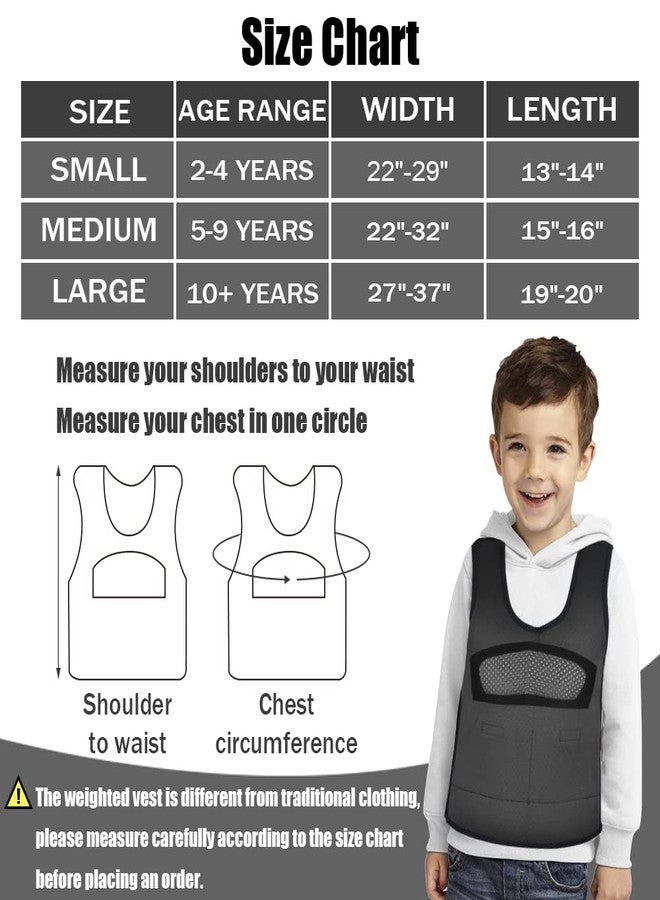 oboist Compression Vest for Kids (Large, Ages 10+) Weighted Vest for Kids Including 6 Removable Weights Black - Image 4