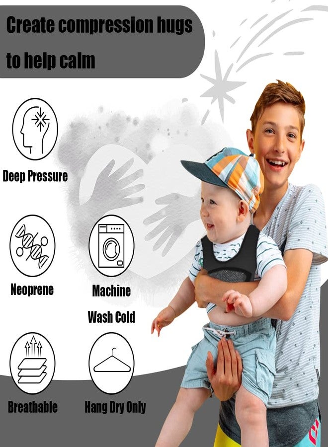 oboist Compression Vest for Kids (Large, Ages 10+) Weighted Vest for Kids Including 6 Removable Weights Black - Image 5