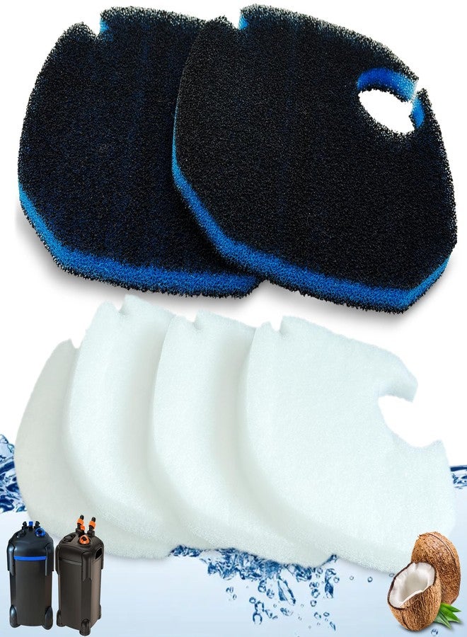 ShuRex Large Cotton White Floss Pads and Activated Carbon Sponge Bio Filter Pads Refill Kit for AMOSIJOY Aquarium Canister Filter, Compatible with 396/528/660GPH Canister Filter (Large for 396/528/660GPH) - Image 1