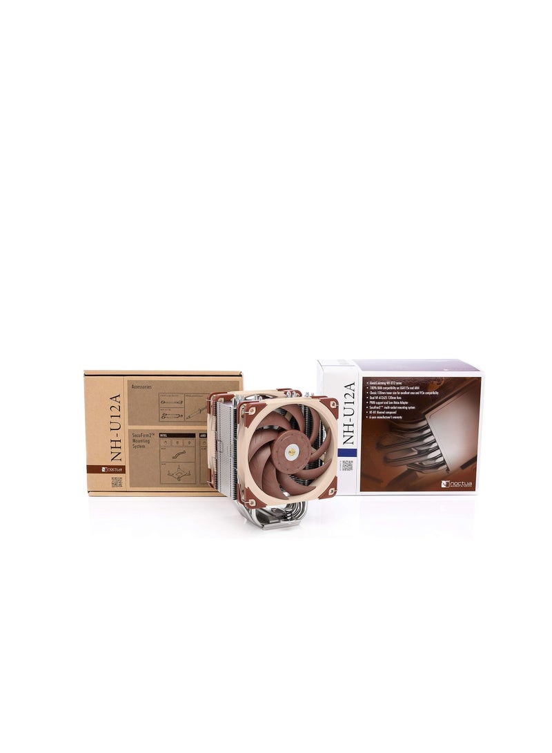 Noctua NH-U12A, Disipador de CPU de Gran Calidad con Ventiladores NF-A12x25 PWM de Alto Rendimiento (120 mm, Marrón) - Image 3