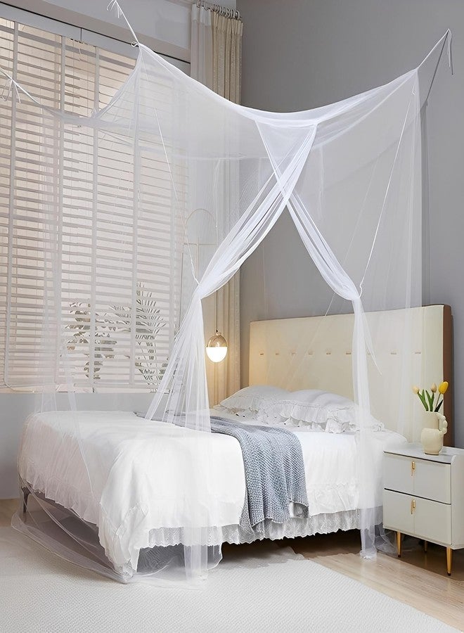 Hokoad Mosquito Net for Single to King-Sized Beds, One Side Opening Canopy Netting Curtain Net, Large White Square Curtains for Bed Canopy, Bedroom, Camping, 5 Sizes for Choose (L79 X W39 X H71 Inch) - Image 1