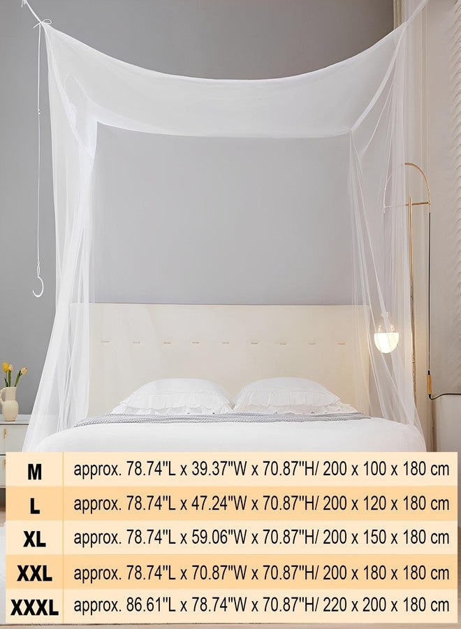 Hokoad Mosquito Net for Single to King-Sized Beds, One Side Opening Canopy Netting Curtain Net, Large White Square Curtains for Bed Canopy, Bedroom, Camping, 5 Sizes for Choose (L79 X W39 X H71 Inch) - Image 2