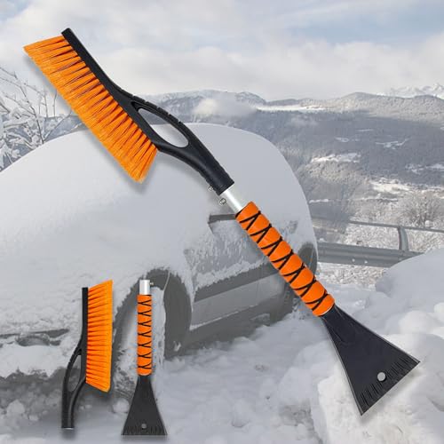 Wewymewo 27 Snow Brush and Ice Scrapers for Car Windshield 2in1 Car Accessories Detachable Snow Ice Scraper and Brush with Foam Grip for Cars Trucks SUVs - Image 1