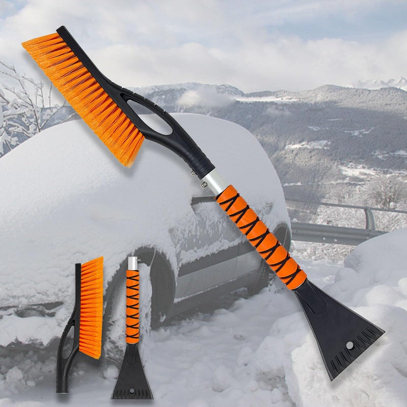 Wewymewo 27 Snow Brush and Ice Scrapers for Car Windshield 2in1 Car Accessories Detachable Snow Ice Scraper and Brush with Foam Grip for Cars Trucks SUVs - Image 3