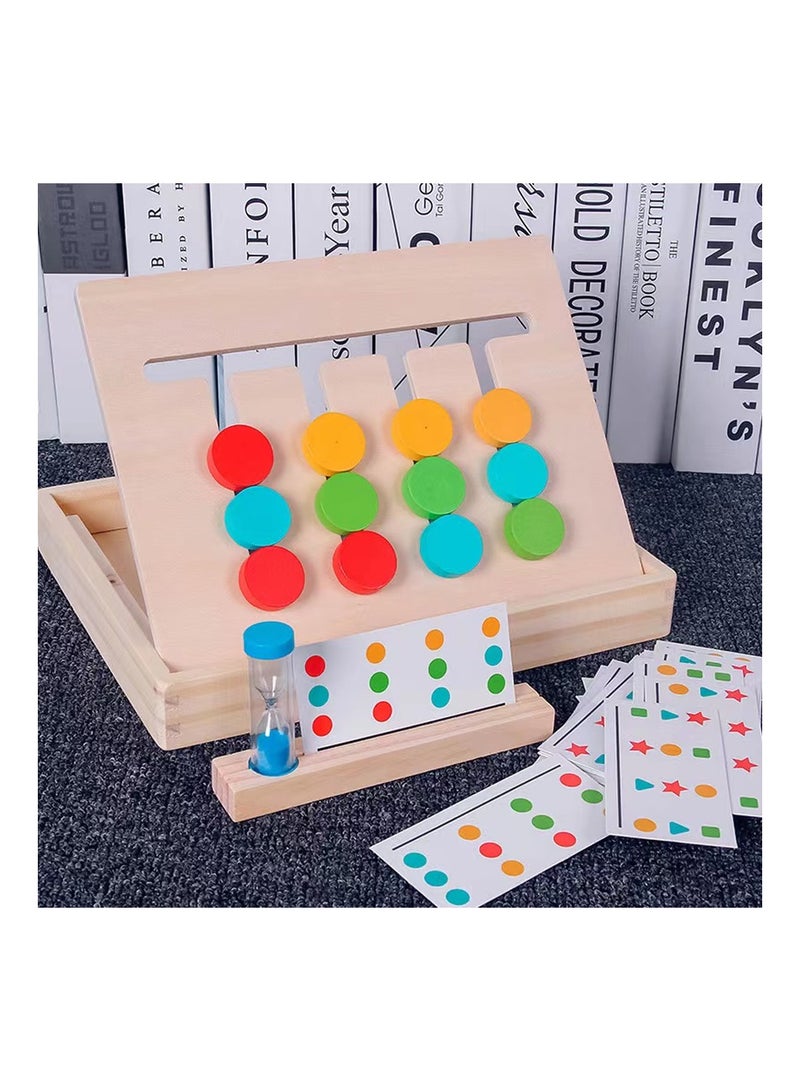 Montessori Learning Toys, Slide Puzzle Color and Shape Matching Brain Teasers Logic Game, Preschool Educational Wooden Toys for Kids 3+  - Image 1