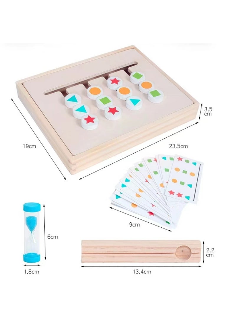 Montessori Learning Toys, Slide Puzzle Color and Shape Matching Brain Teasers Logic Game, Preschool Educational Wooden Toys for Kids 3+  - Image 3