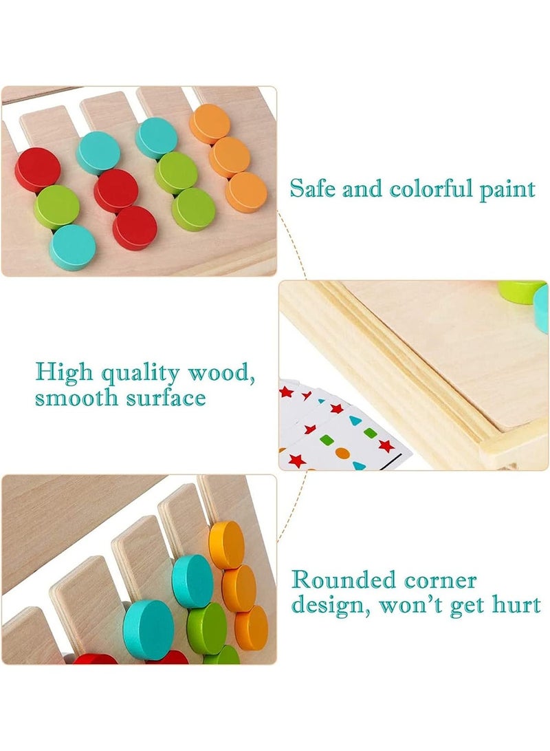 Montessori Learning Toys, Slide Puzzle Color and Shape Matching Brain Teasers Logic Game, Preschool Educational Wooden Toys for Kids 3+  - Image 5