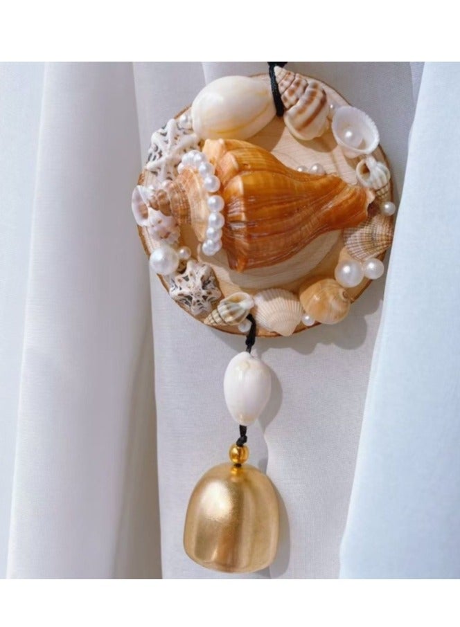 الواحة-TH جرس الرياح من صدفة بحرية طبيعية، جرس الرياح لديكور المنزل، ديكور الستارة، ديكور الباب
