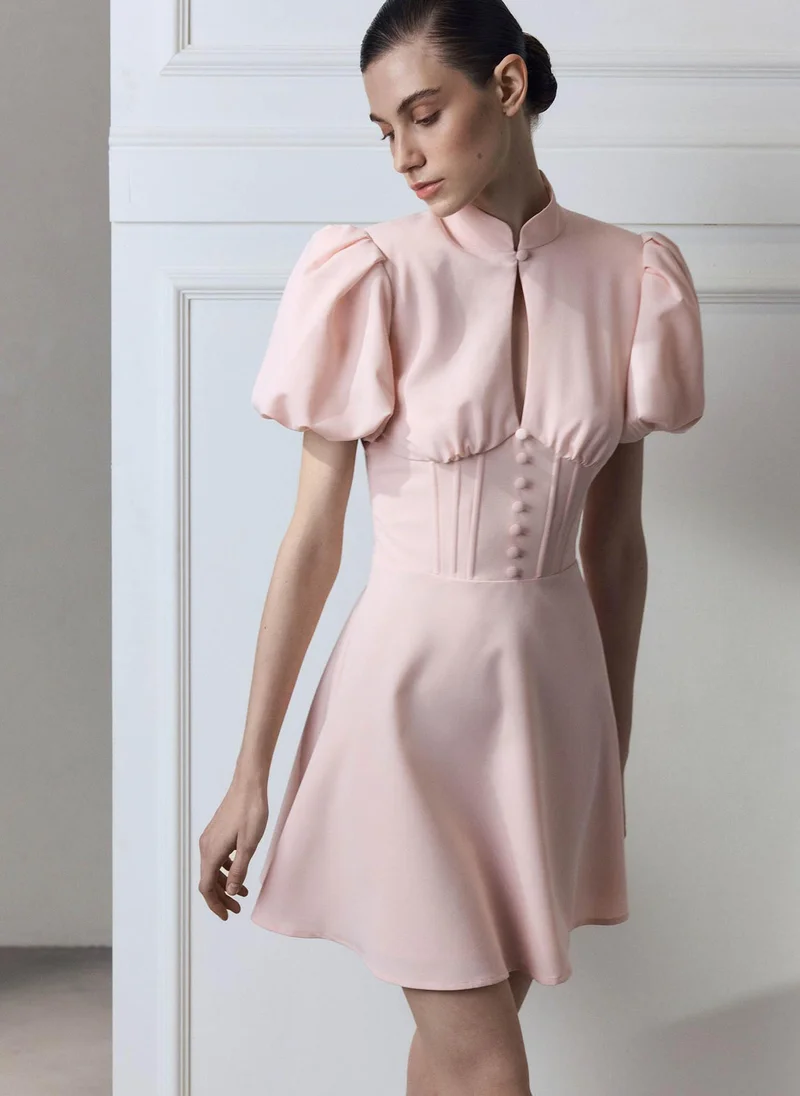 Lichi  Mini dress with puff sleeves for Women | Best Price UAE
