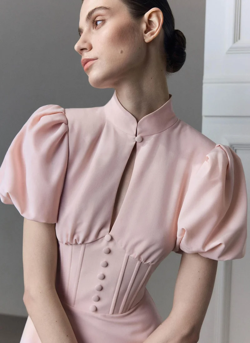 Lichi  Mini dress with puff sleeves for Women | Best Price UAE