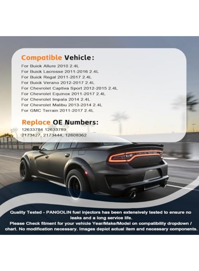 PANGOLIN 12633784 Fuel Injector Common Rail Injector 4PCS for 2010-2017 CHEVROLET-BUICK-GMC 2.4L Aftermarket Parts, 3 Month Warranty - Image 2