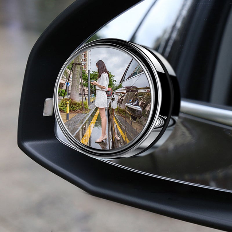 1PC Car Mini Round Mirror Blind Spot Auxiliary Rearview Mirrors 360° Rotation Wide Angle Convex Mirror - Image 4