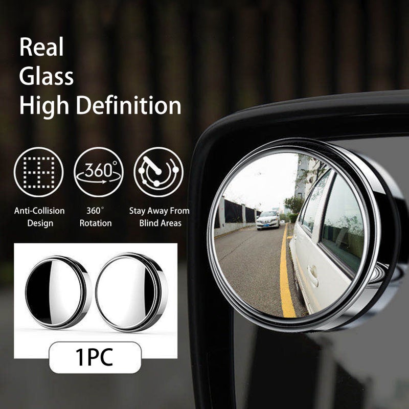 1PC Car Mini Round Mirror Blind Spot Auxiliary Rearview Mirrors 360° Rotation Wide Angle Convex Mirror - Image 3