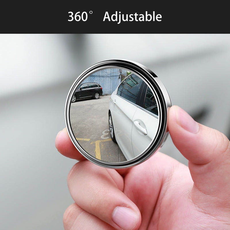 1PC Car Mini Round Mirror Blind Spot Auxiliary Rearview Mirrors 360° Rotation Wide Angle Convex Mirror - Image 2