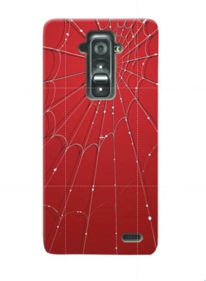 غطاء حماية واقٍ بنقش شبكة العنكبوت لهاتف إل جي جي فليكس أحمر