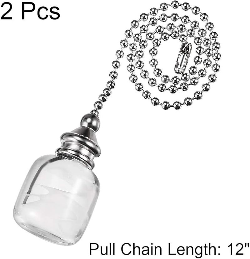 ثريا مكعب زجاجي شفاف 12 بوصة سلسلة سحب بالنيكل الملمس علبة من 2 - Image 4