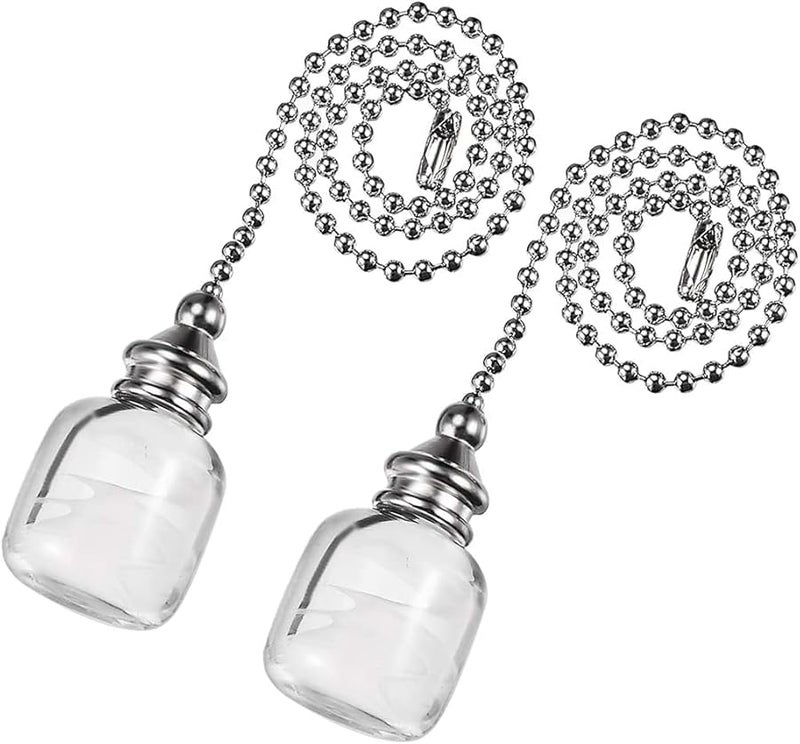 ثريا مكعب زجاجي شفاف 12 بوصة سلسلة سحب بالنيكل الملمس علبة من 2 - Image 1