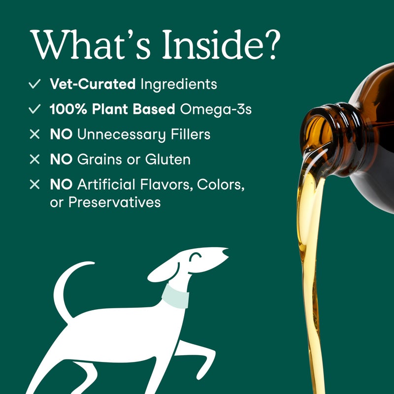 Fera Pets Algae Oil - Cats & Dogs Omega 3 Oil - Vegan - Immune, Heart, Brain, Skin and Coat Support - Includes Vitamin E, Organic Hemp Seed & Flaxseed Oil - 100% Plant Based Omega-3s - 8 oz - Image 4