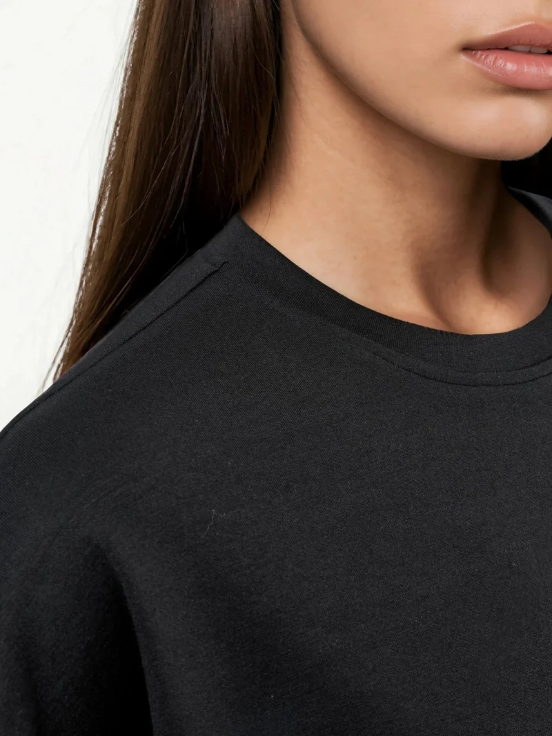 HICCUP Oversized Crew Neck Modal Touch Knitted T-Shirt