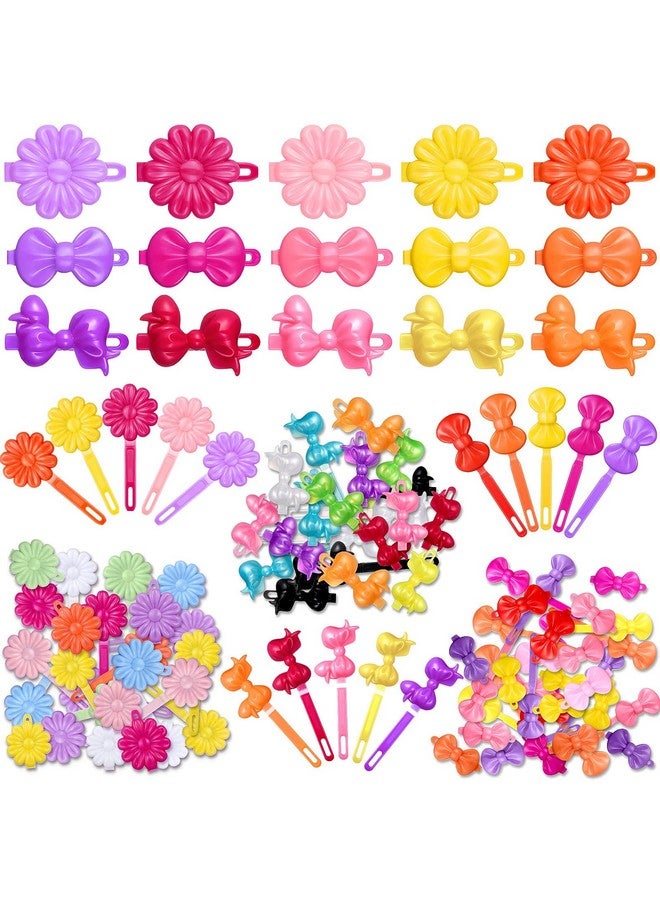 Janinka Self Hinge Cute Hair Barrettes/Clip Pins Plastic 80S 90S Cartoon Design Colorful For Girls (Classic Style) 72 Pieces - Image 2