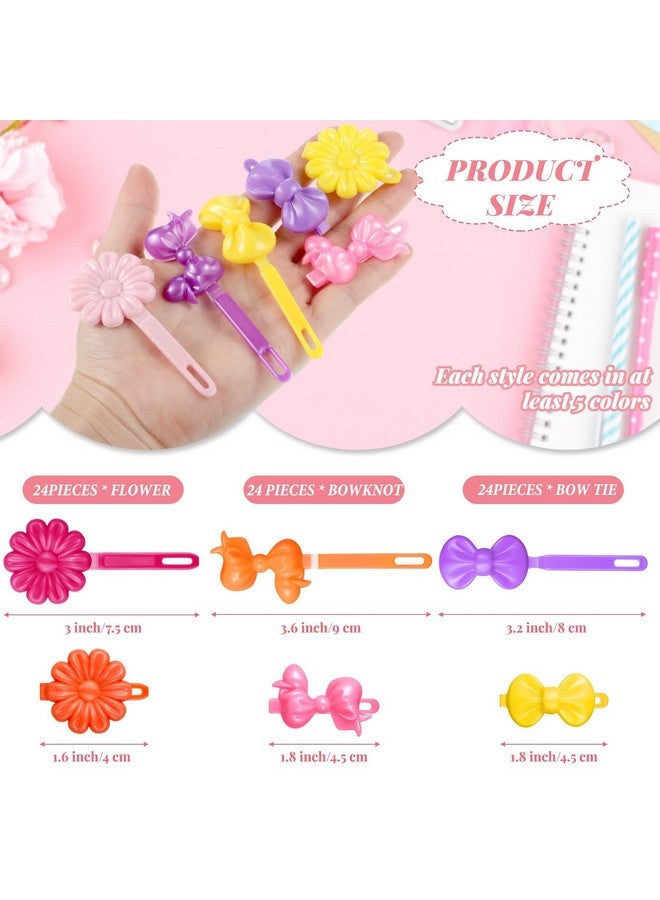 Janinka Self Hinge Cute Hair Barrettes/Clip Pins Plastic 80S 90S Cartoon Design Colorful For Girls (Classic Style) 72 Pieces - Image 3