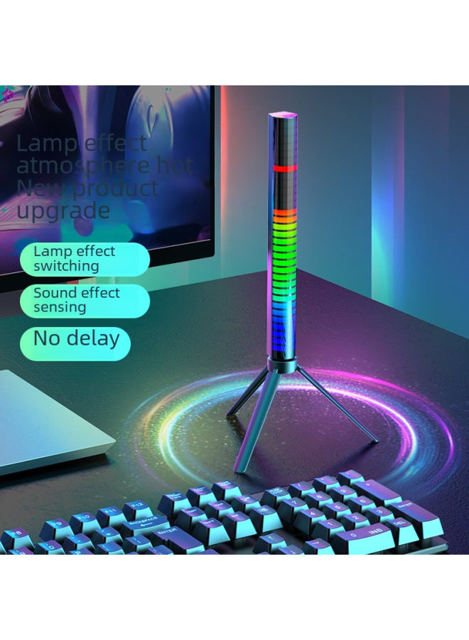 APP Bluetooth Pickup Light Voice Control Creative RGB Induction Light Car Led Music USB Rhythm Desktop Atmosphere Light Bar-Color:APP32 Lamp White-Dimensions:Built-in Lithium Battery Charging  - Image 2