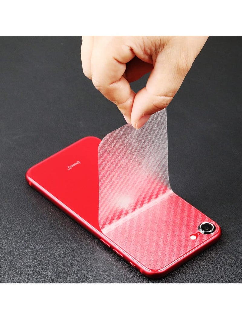 Screen Protector for Iphone With Metal Camera Lens Protector Back Carbon Fiber Skin Protector Including Easy Install Kit