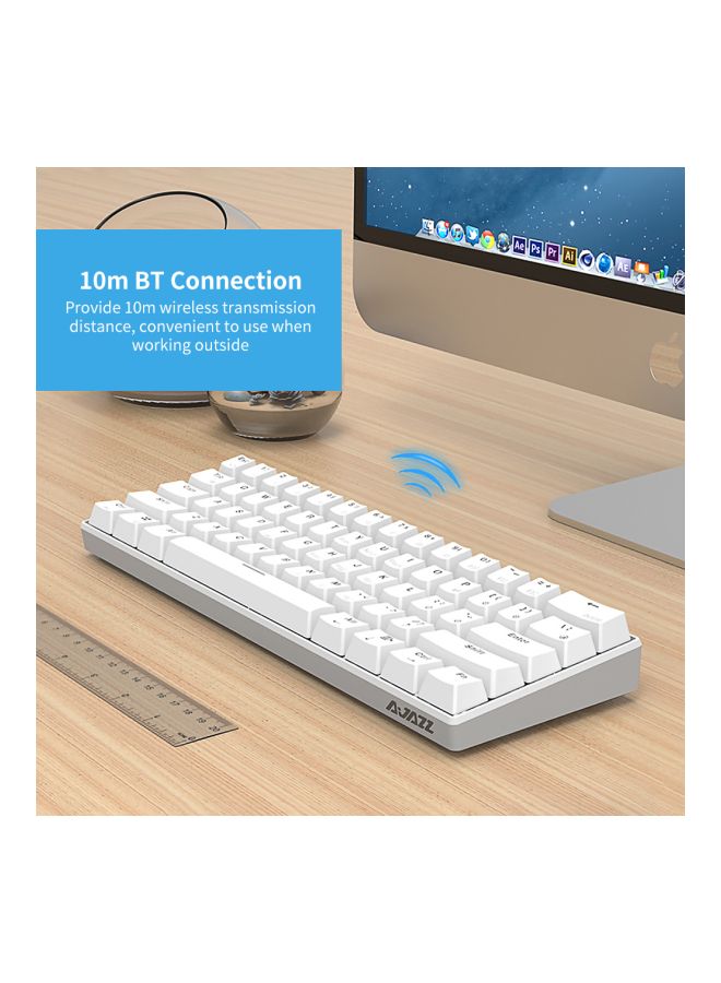 NIBEMINENT 61 Keys Wireless Keyboard White/Black - Image 3