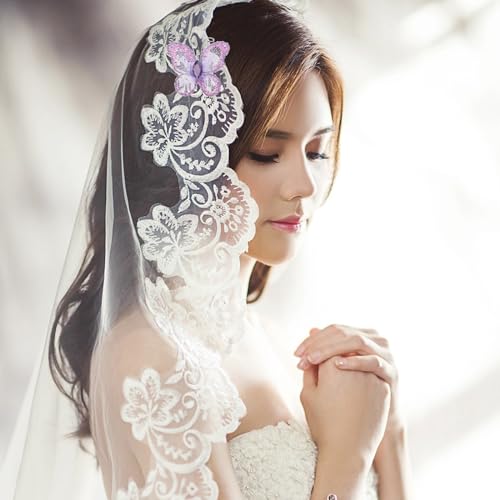 Leorx Sheer Mesh Wire Glitter Butterfly with Gem for Wedding Decorating (Purple) - 50pcs - Image 3