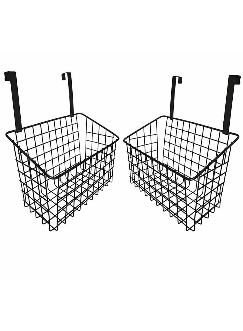 DubaiGallery 2Pcs Styleys Iron Multifunctional Kitchen Rack Over The Cabinet Door Wire Storage Basket  - Image 1