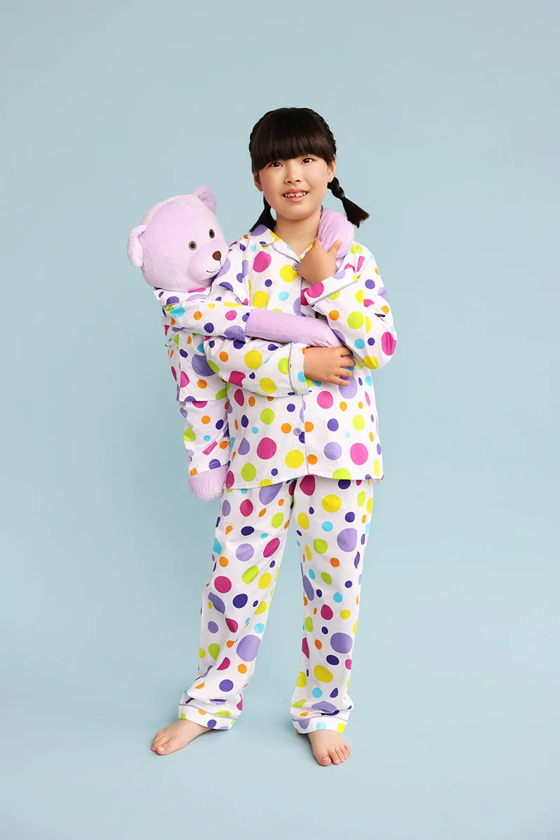 Luna Mia 'Bubbles' Hug Me Pyjama Set With Matching Mega Size Teddy Bear