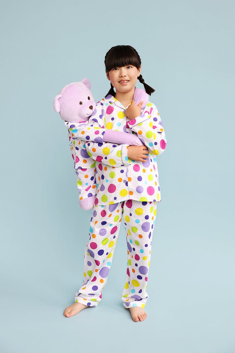 Luna Mia 'Bubbles' Hug Me Pyjama Set With Matching Mega Size Teddy Bear - Image 2
