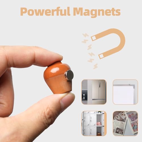 Cacukap Cute Mini Ceramic Vase Magnets for Fridge, Funny Small Plant Magnets, Tiny 3D Plant Vase for Refrigerator Decoration Kitchen Locker Kitchen Office (8 Pack) - Image 5