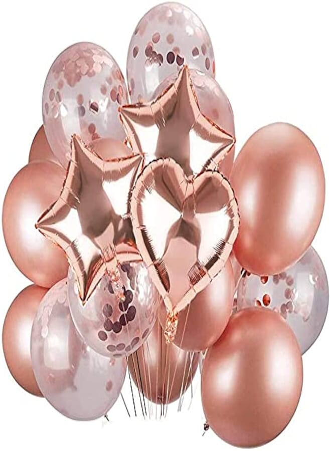 Secret Rose Gold Balloon Set 20 Pack Confetti Latex Balloon Foil ReusableParty Favors Supplies for Wedding,Baby Shower,Graduation Ceremony,Birthday,Holiday and Any Occasion Decoration , 2725611755184