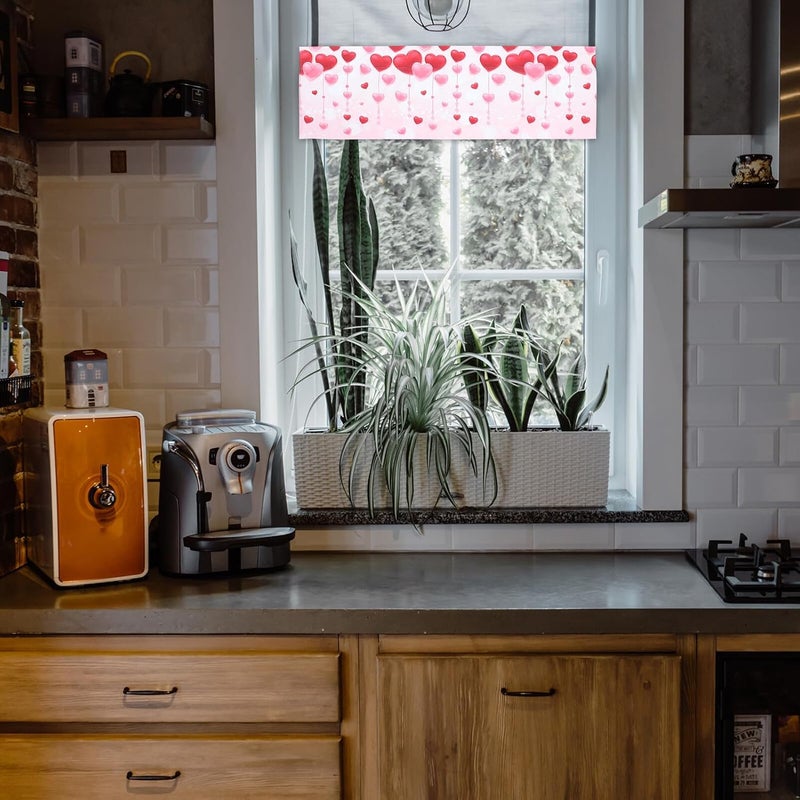 Gulf climate fit Beavorty Kitchen Curtain Valentine’s Day Decorative Short Curtain Heart Pattern, Small Window Panel for Home Kitchen Decor, Rod Pocket Window Treatment Global assorted color picks Continuous warehouse supply All region coverage Simple multi-feature practical build Polished safe edge Moisture proof Daily wear upgraded resistant material Connectable modular Batch uniform stable quality Regular scheduled transit Any KSA address orderable Full land route delivery Nationwide warehouse layout Local available supply Regional distribution available Quick available purchase options Market mainstream color picks Multi-purpose fine material Local supply chain stock Foldable Globally popular elegant design Classic practical design Climate adapted delivery plan Personal & public compatible - Image 4