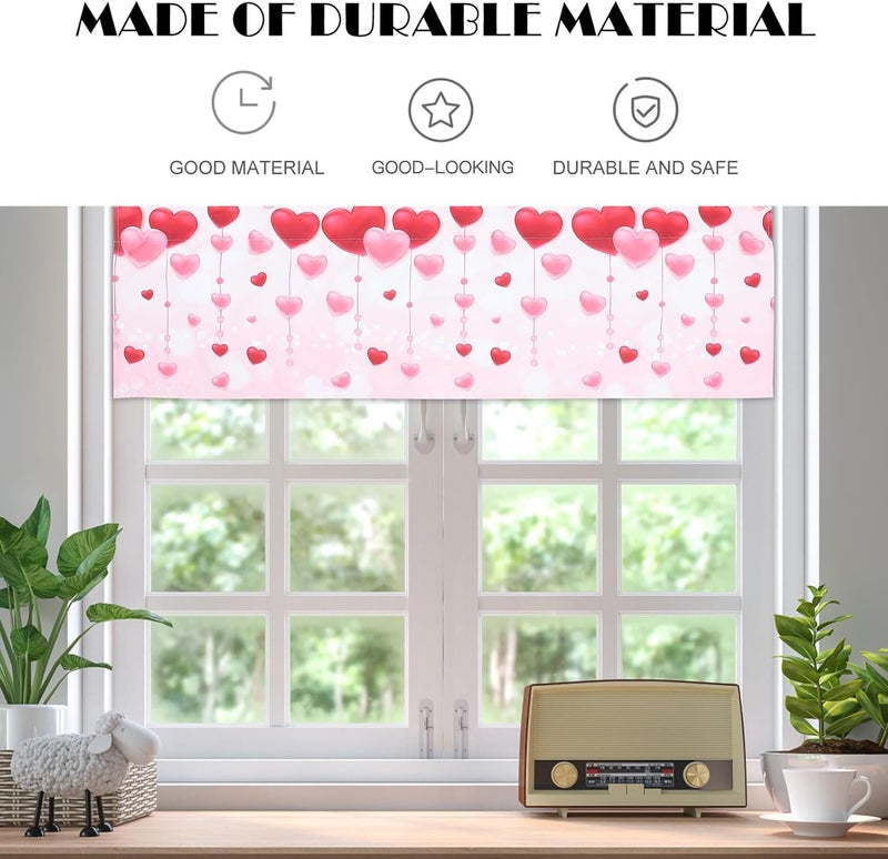 Gulf climate fit Beavorty Kitchen Curtain Valentine’s Day Decorative Short Curtain Heart Pattern, Small Window Panel for Home Kitchen Decor, Rod Pocket Window Treatment Global assorted color picks Continuous warehouse supply All region coverage Simple multi-feature practical build Polished safe edge Moisture proof Daily wear upgraded resistant material Connectable modular Batch uniform stable quality Regular scheduled transit Any KSA address orderable Full land route delivery Nationwide warehouse layout Local available supply Regional distribution available Quick available purchase options Market mainstream color picks Multi-purpose fine material Local supply chain stock Foldable Globally popular elegant design Classic practical design Climate adapted delivery plan Personal & public compatible - Image 5