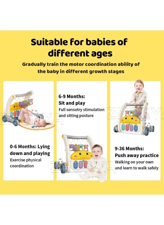 Generic Piano Mat and Baby Walker - Play and Tummy Time (0-12 Months) (Product Code 6049) pink  - Image 2