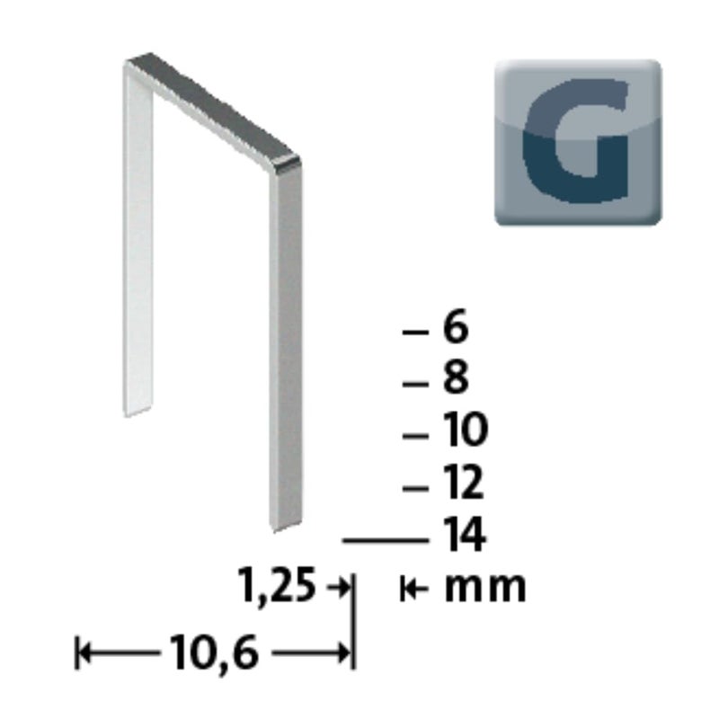 NOVUS Flat Wire Staples for Hammer Staples 14 mm, 5000 Staples Type G 11/14, Galvanised Steel Wire Staples - Image 2