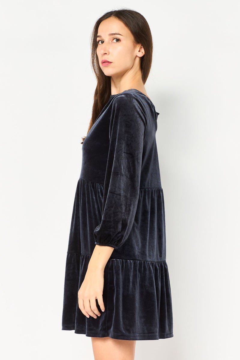 GAP Women Solid Mini Dress, Black - Image 2