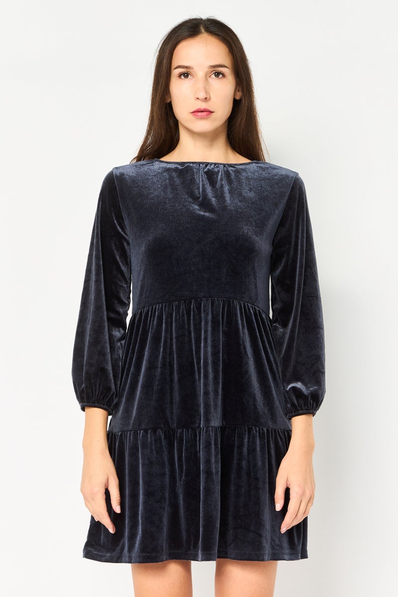 GAP Women Solid Mini Dress, Black - Image 1