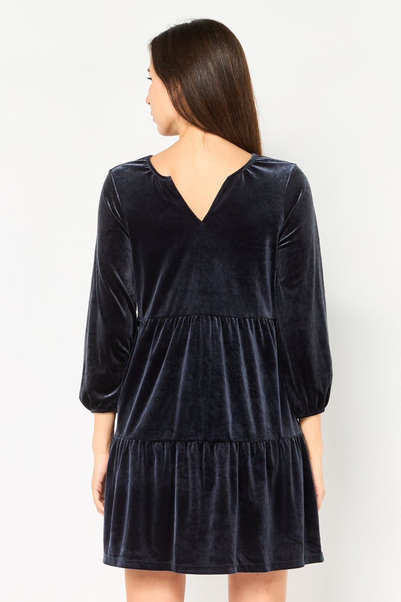 GAP Women Solid Mini Dress, Black - Image 4