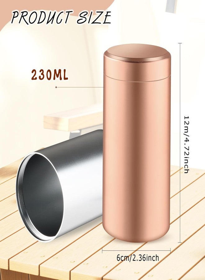 Cositina 2 Pcs Aluminum Storage Jar Airtight Containers Portable Multipurpose Storage Container Bottles for Spices Coffee Teas Travel Rose Gold & Silver - Large - Image 2