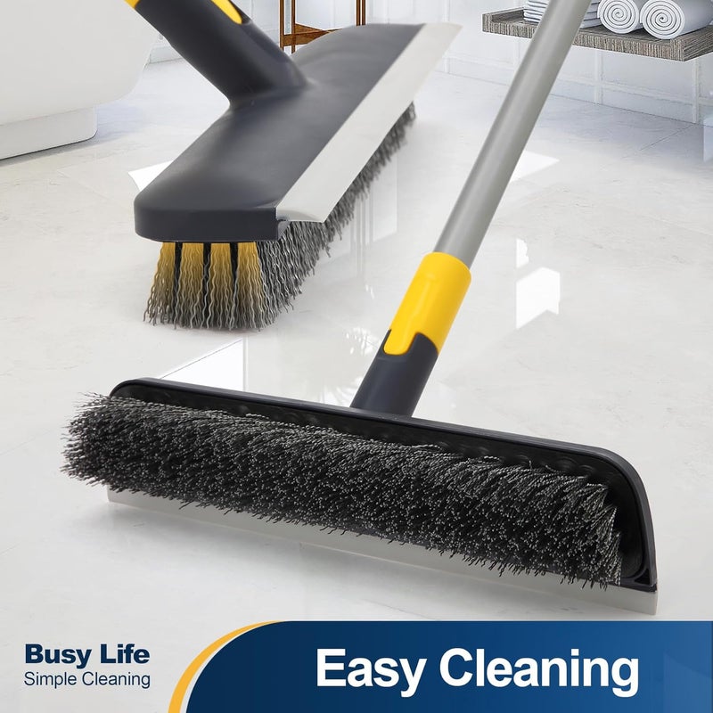 YOCADA Floor Scrub Brush 55.9" Telescopic Handle 2 in 1 Scrape Brush Stiff Bristle Shower Scrubber for Cleaning Patio Bathroom Garage Kitchen Wall Deck Tub Tile - Image 5