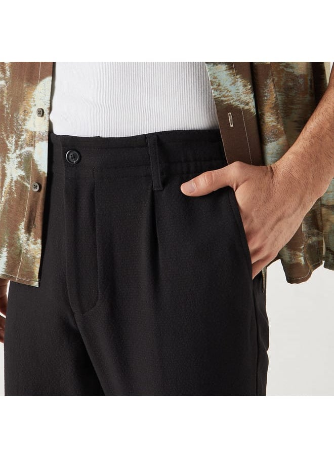Iconic Iconic Solid Regular Fit Flexi Waist Trousers  - Image 4