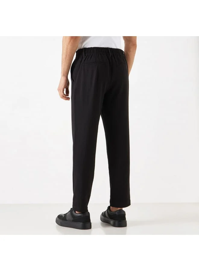 Iconic Iconic Solid Regular Fit Flexi Waist Trousers