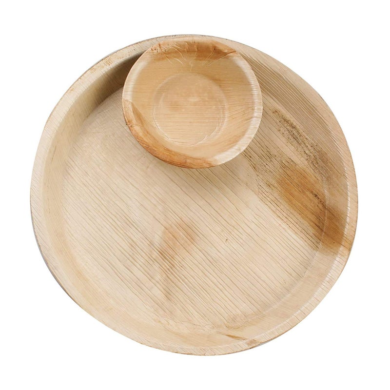 Maruti Disposal EcoFriendly Disposable Combo of Round Areca Leaf Plates 10 Inch Areca Leaf Bowl 4inch 25