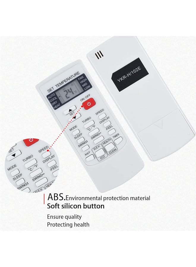 erorex General Replacement Remote Control Fit For Ykr H 102E Ykr H 132E Ykr H 006E For Aux Air Conditioner - Image 3